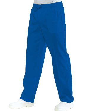 044400-Oeko Pantalone con Elastico Oeko-Tex Azzurro Isacco | Unisex (Uomo|Donna) | 100% Cotone | 2 Tasche Frontali + 1 Tasca Posteriore | Chiusura con Elastico e Cordino | 185 gr/m2