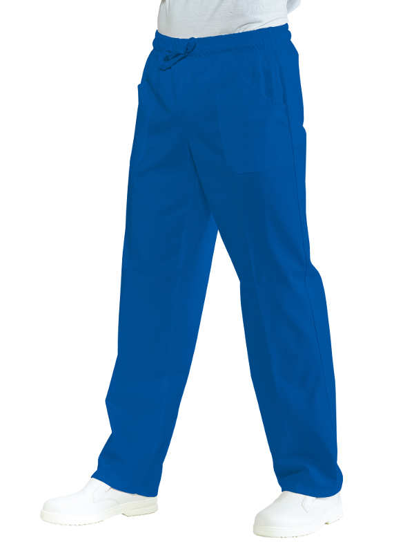 044400-Oeko Pantalone con Elastico Oeko-Tex Azzurro Isacco | Unisex (Uomo|Donna) | 100% Cotone | 2 Tasche Frontali + 1 Tasca Posteriore | Chiusura con Elastico e Cordino | 185 gr/m2