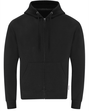 21299 Walder Makito | Felpa Zip Intera + Cappuccio | Unisex (Uomo|Donna) | 60% Cotone Organico | RPET | 280 gr/m2 - 02 Nero | Makito, S