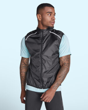 6684 Jannu Roly | Gilet Antivento | Zip Frontale | Unisex (Uomo| Donna) | Schienale in Tessuto Traspirante | Strisce riflettenti sul Davanti | Tasca Laterale | 70 gr/m2