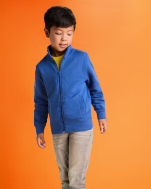 6439 Ulan Bambino Roly | Felpa Bambino | Zip Intera | con Tasche | 280 gr/m2