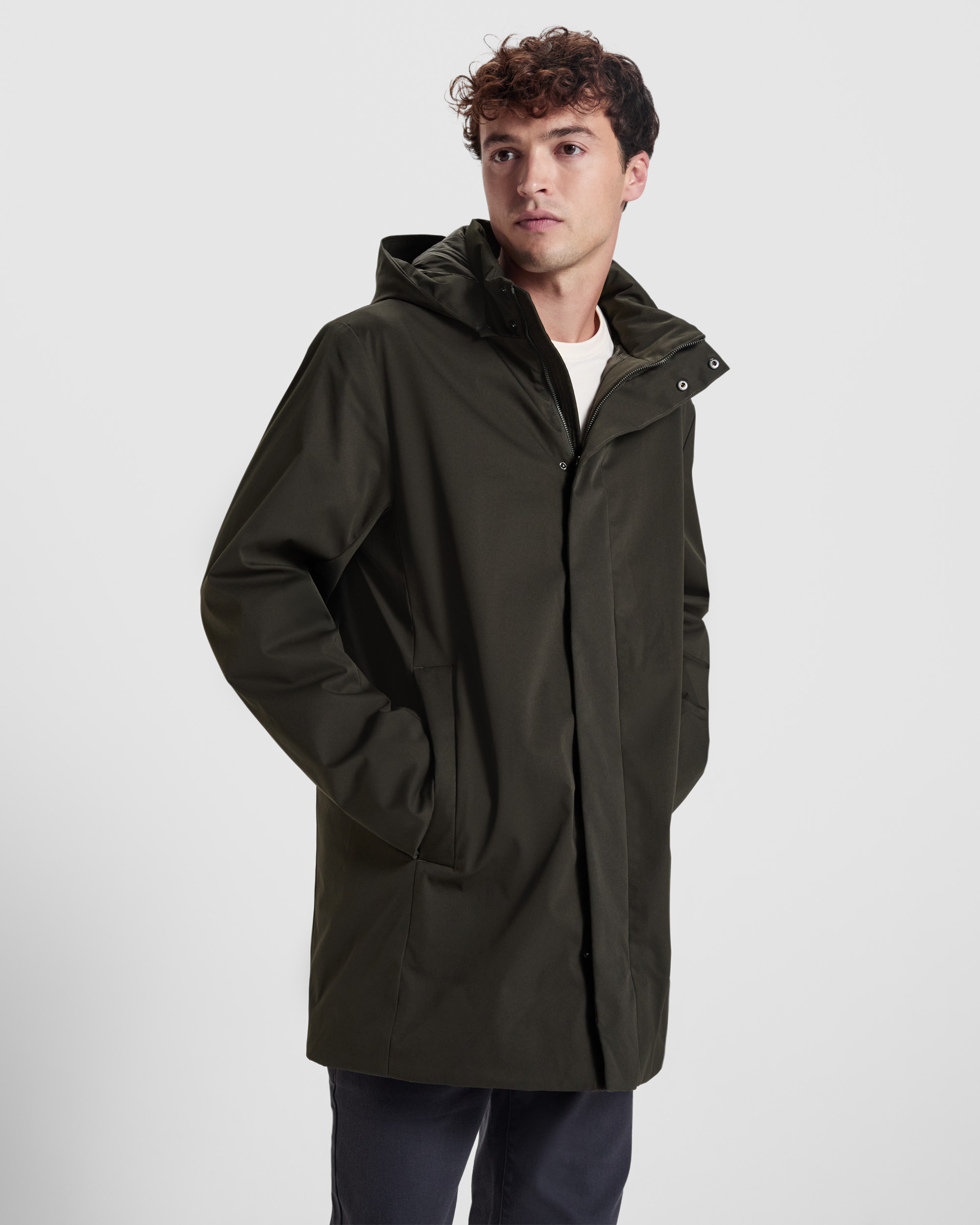 6704 Dome Uomo Roly | Parka Trapuntato a 3/4 con collo alto e cappuccio | con Zip | con Tasche |