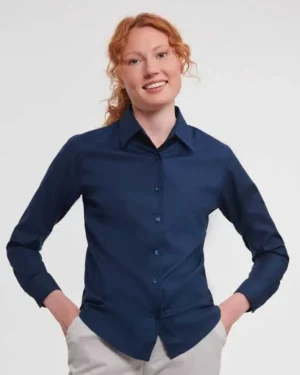 JE932F Ladies' Long Sleeve Easy Care Oxford Shirt Russell | Camicia Donna | Manica Lunga | 135 gr/m2