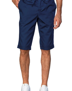 043602S Pantaloncino Slim Zip Isacco Blu | Uomo | 2 Tasche Frontali + 1 Tasca Posteriore | Chiusura con Bottoni e Zip | 195 gr/m2