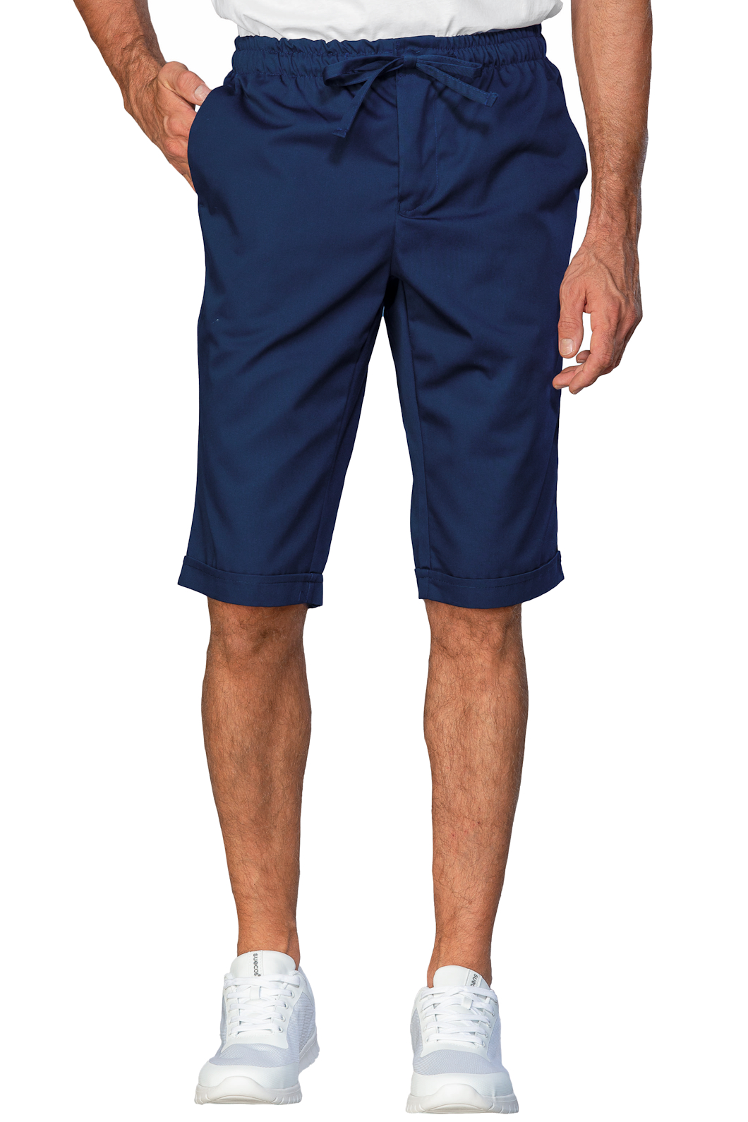 043602S Pantaloncino Slim Zip Isacco Blu | Uomo | 2 Tasche Frontali + 1 Tasca Posteriore | Chiusura con Bottoni e Zip | 195 gr/m2