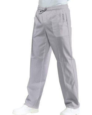044012 Pantalone Isacco Griglio | Unisex (Uomo/Donna) | 2 Tasche Frontali + 1 Tasca Posteriore | Chiusura con Elastico e Cordino | 125 gr/m2