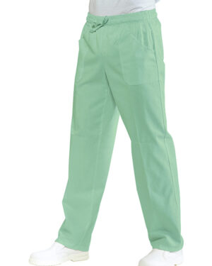 044049 Pantalone Isacco Verdino | Unisex (Uomo|Donna) | 100% Cotone | 2 Tasche Frontali + 1 Tasca Posteriore | Chiusura con Elastico e Cordino | 185 gr/m2