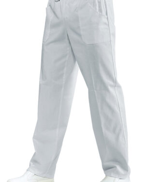 044070 Pantalone con Elastico Bohème Isacco Bianco | Unisex (Uomo/Donna) | 2 Tasche Frontali + 1 Tasca Posteriore | Chiusura con Elastico e Cordino | 180 gr/m2