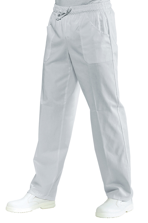 044070 Pantalone con Elastico Bohème Isacco Bianco | Unisex (Uomo/Donna) | 2 Tasche Frontali + 1 Tasca Posteriore | Chiusura con Elastico e Cordino | 180 gr/m2