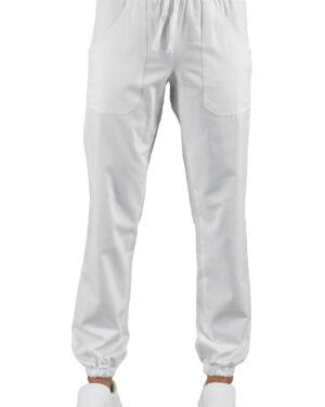 044120 Pantalaccio Tecnostretch  Isacco Bianco | Unisex (Uomo/Donna) | 2 Tasche Frontali + 1 Tasca Posteriore | Chiusura con Elastico e Cordino | 145 gr/m2