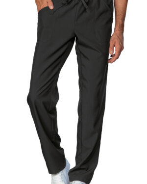 044121 Pantalaccio Tecnostretch Isacco Nero | Unisex (Uomo/Donna) | 2 Tasche Frontali + 1 Tasca Posteriore | Chiusura con Elastico e Cordino | 145 gr/m2