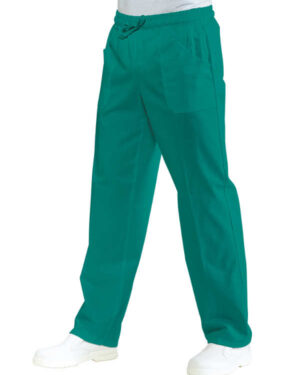 044200 Pantalone Isacco Verde | Unisex (Uomo|Donna) | 100% Cotone | 2 Tasche Frontali + 1 Tasca Posteriore | Chiusura con Elastico e Cordino | 185 gr/m2