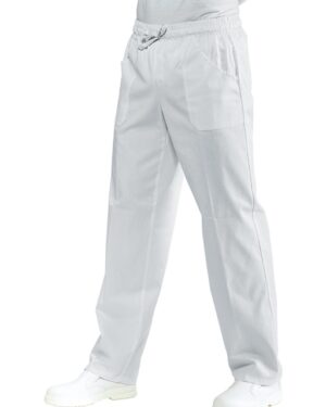 044300 Pantalone Antimacchia Super Dry con Elastico Isacco Bianco | Unisex (Uomo/Donna) | 2 Tasche Frontali + 1 Tasca Posteriore | Chiusura con Elastico e Cordino | 130 gr/m2