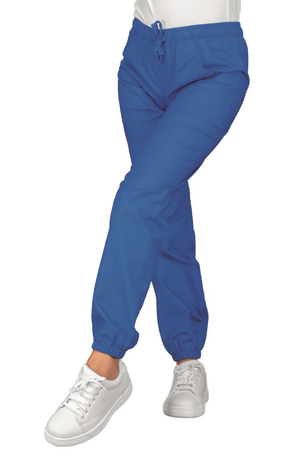 044400 Pantalone Isacco Azzurro | Unisex (Uomo|Donna) | 100% Cotone | 2 Tasche Frontali + 1 Tasca Posteriore | Chiusura con Elastico e Cordino | 185 gr/m2 - immagine 2