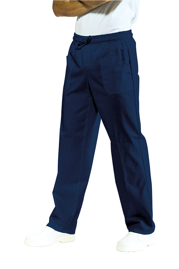 044402 Pantalone Isacco Blu | Unisex (Uomo|Donna) | 100% Cotone | 2 Tasche Frontali + 1 Tasca Posteriore | Chiusura con Elastico e Cordino | 185 gr/m2
