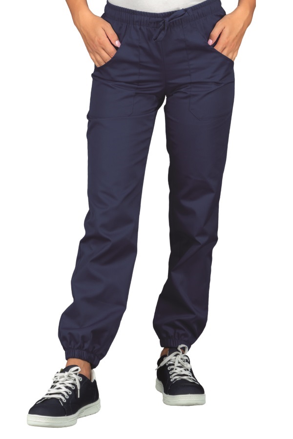 044402 Pantalone Isacco Blu | Unisex (Uomo|Donna) | 100% Cotone | 2 Tasche Frontali + 1 Tasca Posteriore | Chiusura con Elastico e Cordino | 185 gr/m2 - immagine 2