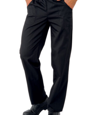 044601 Pantalone Isacco Nero | Unisex (Uomo/Donna) | 2 Tasche Frontali + 1 Tasca Posteriore | Chiusura con Elastico e Cordino | 195 gr/m2