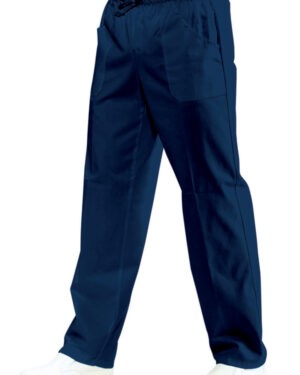 044602 Pantalone Isacco Blu | Unisex (Uomo/Donna) | 2 Tasche Frontali + 1 Tasca Posteriore | Chiusura con Elastico e Cordino | 195 gr/m2