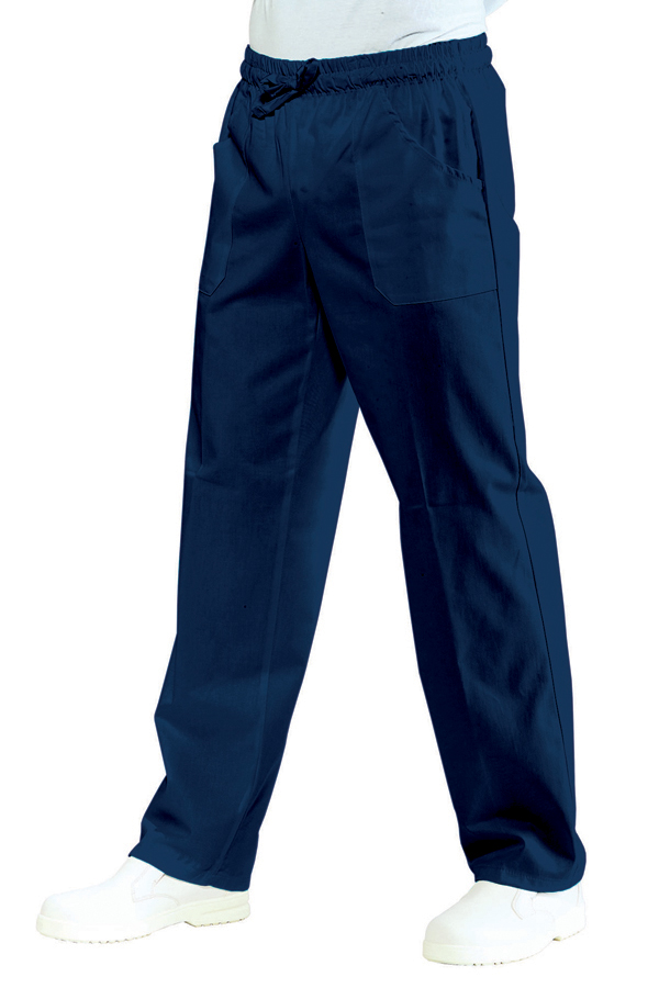 044602 Pantalone Isacco Blu | Unisex (Uomo/Donna) | 2 Tasche Frontali + 1 Tasca Posteriore | Chiusura con Elastico e Cordino | 195 gr/m2