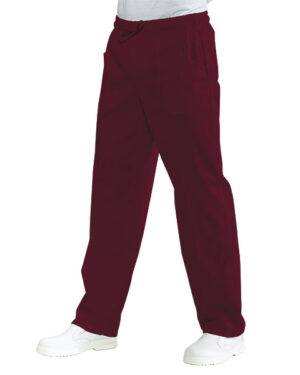 044603 Pantalone Isacco Bordeaux | Unisex (Uomo/Donna) | 2 Tasche Frontali + 1 Tasca Posteriore | Chiusura con Elastico e Cordino | 195 gr/m2