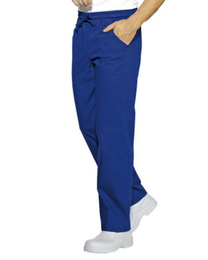 044606 Pantalone Isacco Blu Cina | Unisex (Uomo/Donna) | 2 Tasche Frontali + 1 Tasca Posteriore | Chiusura con Elastico e Cordino | 195 gr/m2