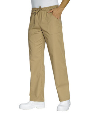 044615 Pantalone Isacco Biscotto | Unisex (Uomo/Donna) | 2 Tasche Frontali + 1 Tasca Posteriore | Chiusura con Elastico e Cordino | 195 gr/m2