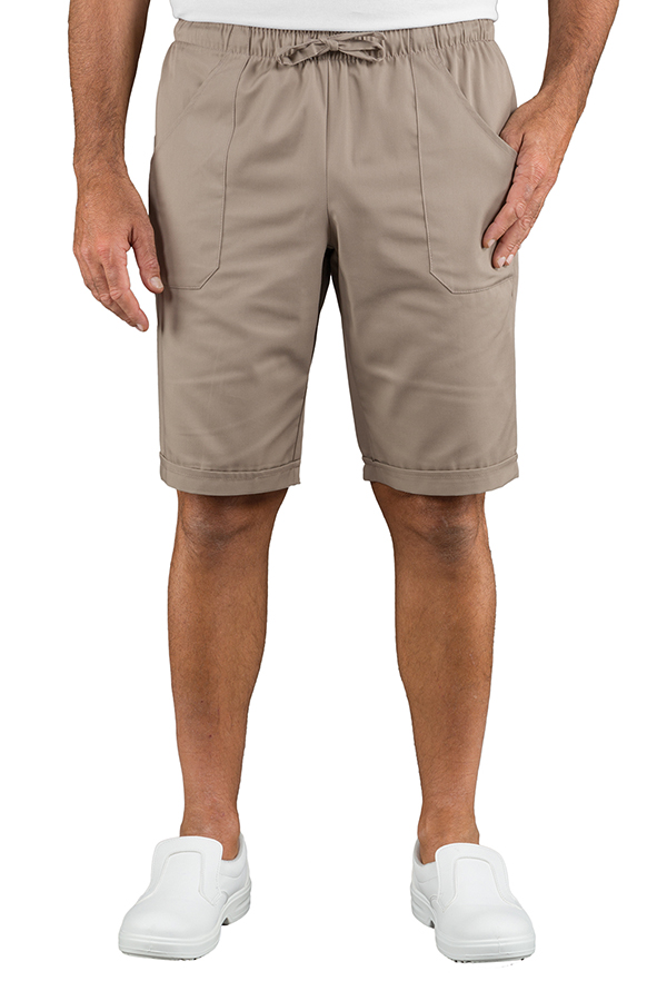 044635S Pantaloncino Short Isacco Tortora | Uomo | 2 Tasche Frontali + 1 Tasca Posteriore | Chiusura con Elastico e Cordino | 195 gr/m2