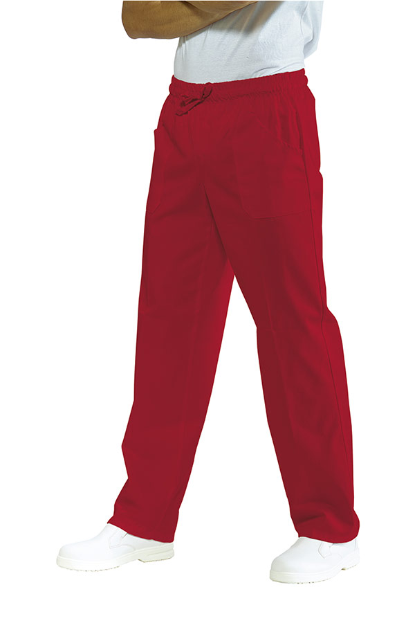 044703 Pantalone Isacco Vermiglio | Unisex (uomo/Donna) | 2 Tasche Frontali + 1 Tasca Posteriore | Chiusura con Elastico e Cordino | 125 gr/m2