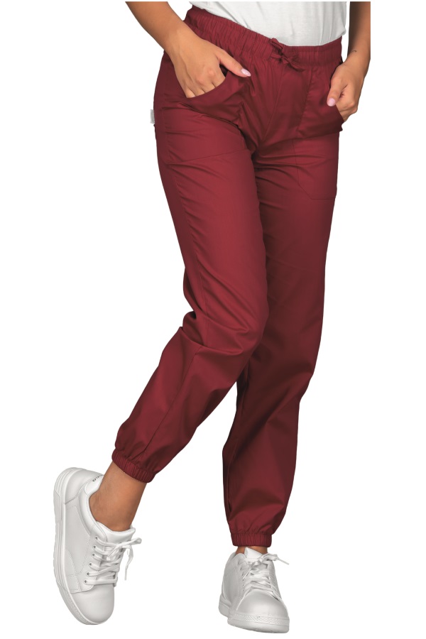 044703 Pantalone Isacco Vermiglio | Unisex (uomo/Donna) | 2 Tasche Frontali + 1 Tasca Posteriore | Chiusura con Elastico e Cordino | 125 gr/m2 - immagine 2