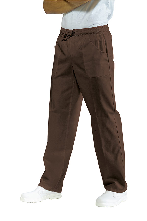 044717 Pantalone Isacco Cacao | Unisex (Uomo/Donna) | 2 Tasche Frontali + 1 Tasca Posteriore | Chiusura con Elastico e Cordino | 115 gr/m2