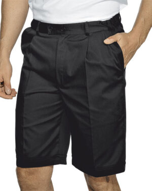 064301 Pantaloncino Isacco nero | Uomo | 2 Tasche Frontali + 1 Tasca Posteriore | Chiusura con Bottoni e Zip | 195 gr/m2