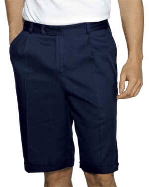 064302 Pantaloncino Isacco Blu | Uomo | 2 Tasche Frontali + 1 Tasca Posteriore | Chiusura con Bottoni e Zip | 195 gr/m2
