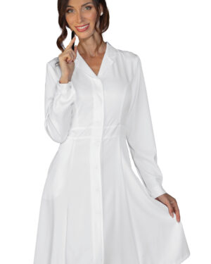 007100 Abitino Mayflower Tecnostretch Bianco Isacco | Donna | Atimacchia | Bottoni a Pressione | 145 gr/m2