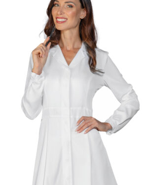 031600 Casacca Rivoli Tecnostretch Bianco Isacco | Donna | Antimacchina | Bottoni a Pressione | 145 gr/m2