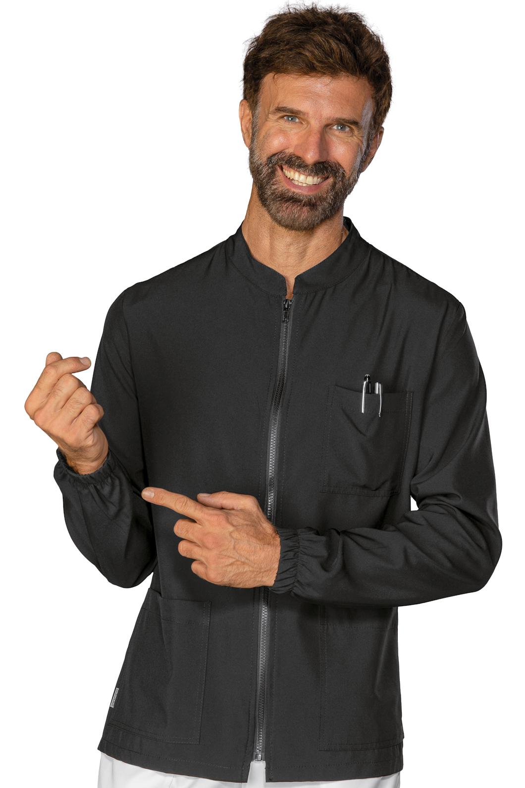 036201 Casacca Samarcanda Tecnostretch Nero Isacco | Unisex (Uomo/Donna) | Antimacchia | 145 gr/m2 - immagine 3