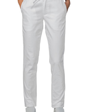 043600 Pantalone Slim Zip Bianco Isacco | Unisex (Uomo/Donna) | 100% Cotone | 2 Tasche Laterali + 1 Posteriore | Chiusura con Elastico e Cordino | 190 gr/m2