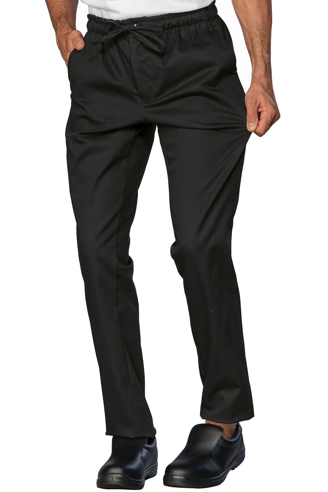 043679 Pantalone Slim Zip Super Stretch Isacco | Unisex (Uomo/Donna) | 97% Cotone | 2 Tasche Frontali + 1 Posteriore | Chiusura con Elastico e Cordino | 210 gr/m2 - immagine 2