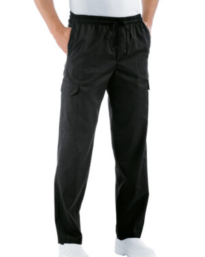 044001 Pantachef  Nero Isacco | Unisex (Uomo/Donna) | Multitasche | Chiusura con Elastico e Cordino | 190 gr/m2