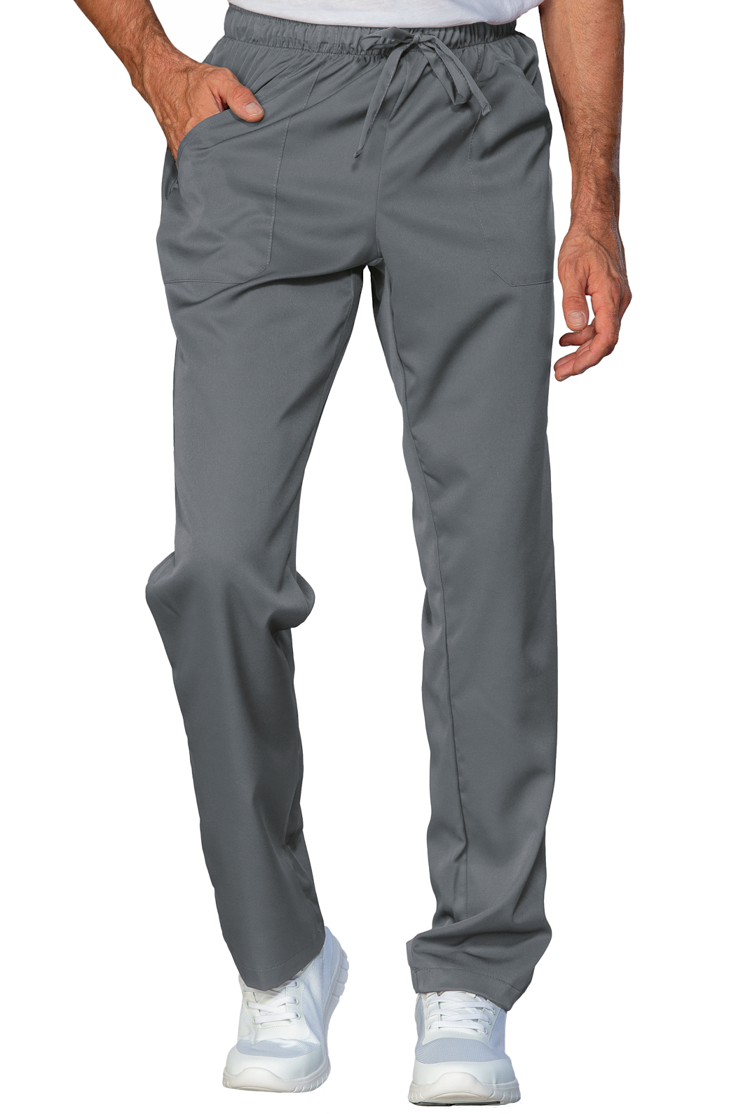 044112 Pantalaccio Tecnostretch Isacco Grigio | Unisex (Uomo/Donna) | 2 Tasche Frontali + 1 Tasca Posteriore | Chiusura con Elastico e Cordino | 145 gr/m2