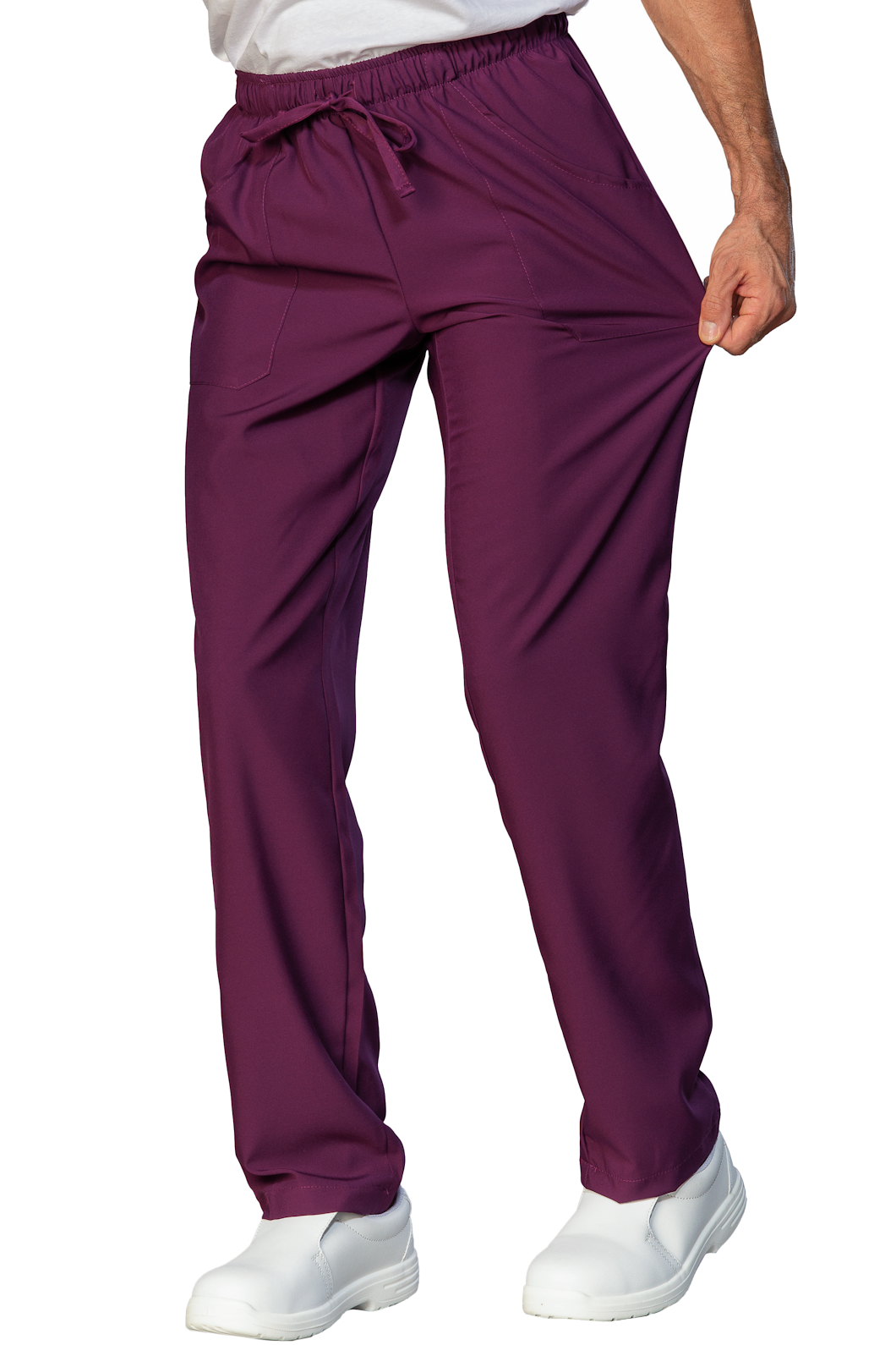 044129 Pantalaccio Tecnostretch Isacco Porpora | Unisex (Uomo/Donna) | 2 Tasche Frontali + 1 Tasca Posteriore | Chiusura con Elastico e Cordino | 145 gr/m2