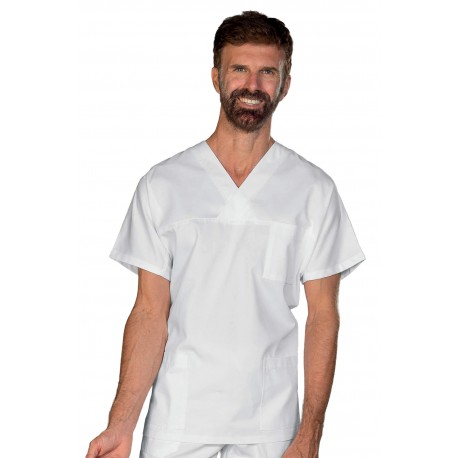 045000O-Oeko Casacca Collo a V Oeko-Tex Bianco Isacco | Unisex(Uomo|Donna) | 100% Cotone | 190 gr/m2