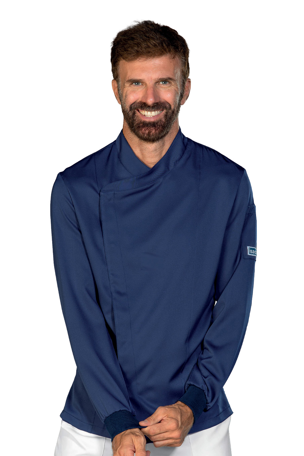 059602 Giacca Bolton Tecnostretch Blu Isacco | Unisex (Uomo/Donna) | Antimacchia | Bottoni a Pressione | 145 gr/m2 - immagine 3