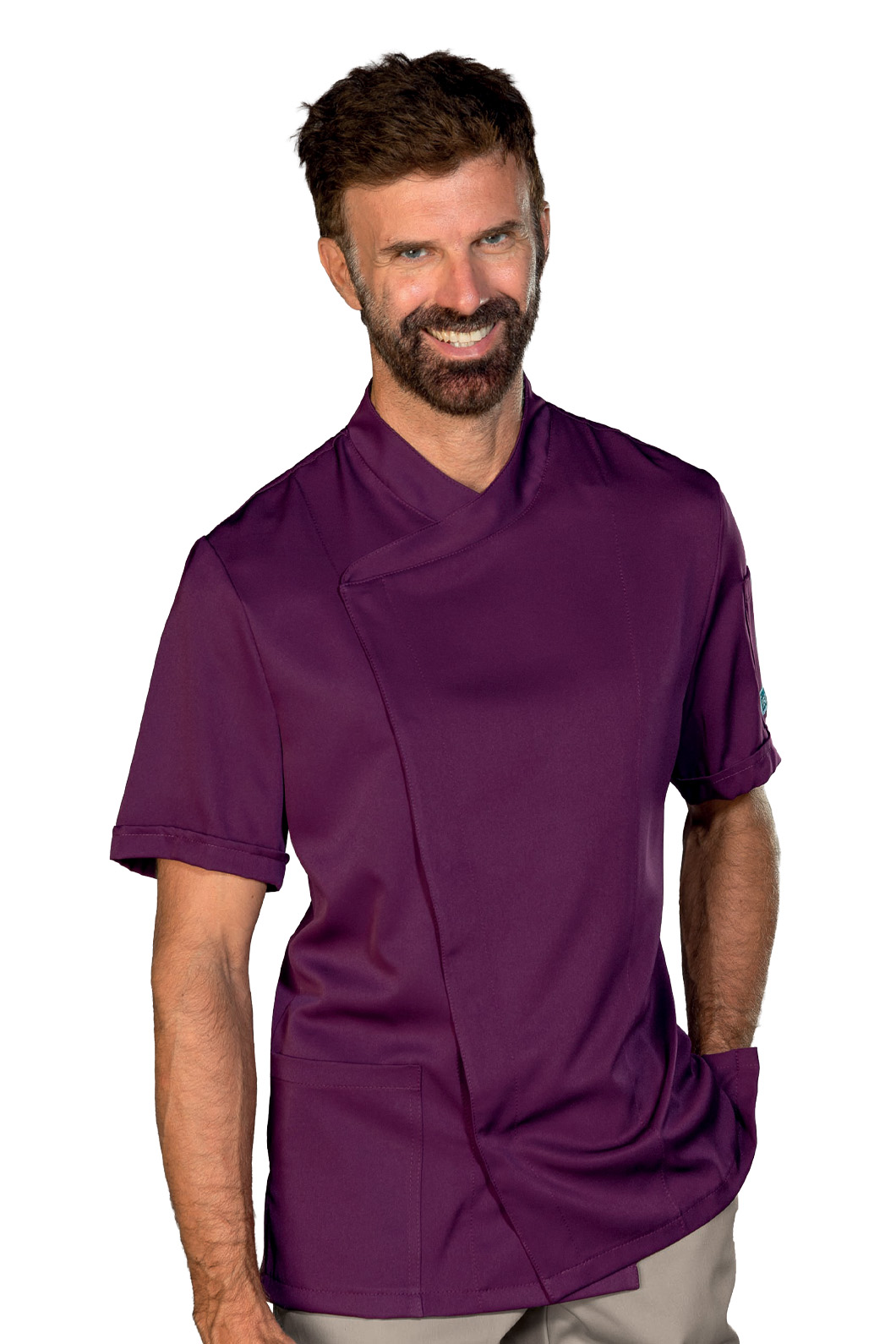 059609 Giacca Bolton Tecnostretch Porpora Isacco | Unisex (Uomo/Donna) | Antimacchia | Bottoni a Pressione | 145 gr/m2 - immagine 2