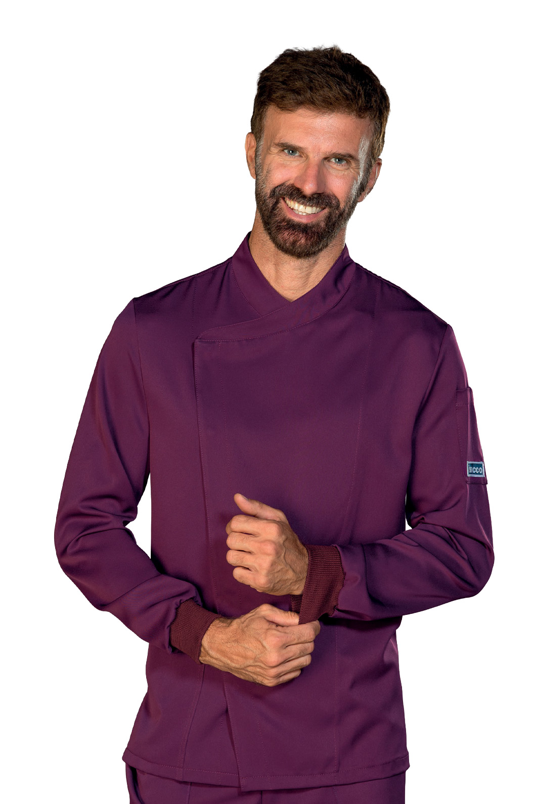 059609 Giacca Bolton Tecnostretch Porpora Isacco | Unisex (Uomo/Donna) | Antimacchia | Bottoni a Pressione | 145 gr/m2 - immagine 3