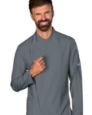 059612 Giacca Bolton Tecnostretch Grigio Isacco | Unisex (Uomo/Donna) | Antimacchia | Bottoni a Pressione | 145 gr/m2