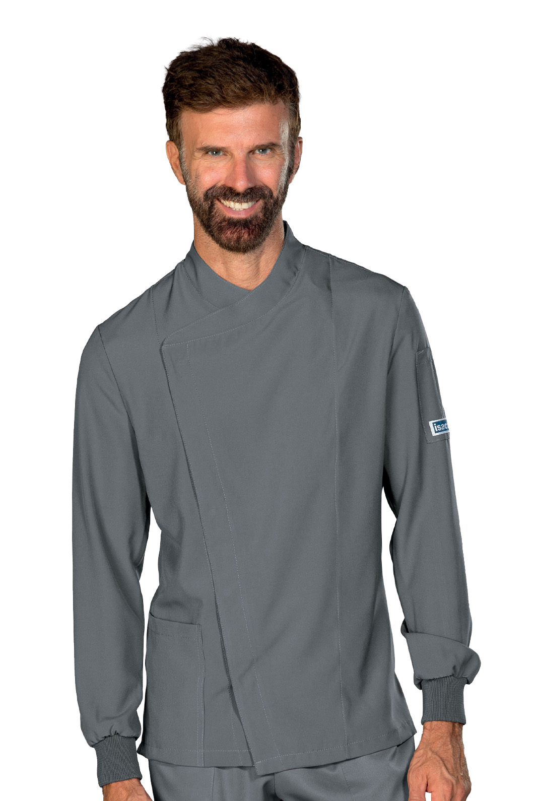 059612 Giacca Bolton Tecnostretch Grigio Isacco | Unisex (Uomo/Donna) | Antimacchia | Bottoni a Pressione | 145 gr/m2 - immagine 3