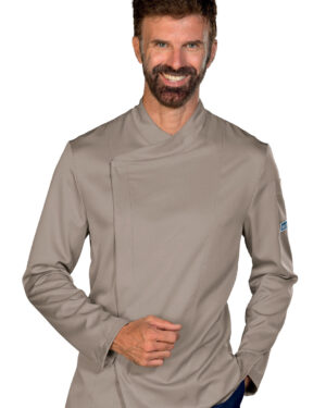059635 Giacca Bolton Tecnostretch Tortora Isacco | Unisex (Uomo/Donna) | Antimacchia | Bottoni a Pressione | 145 gr/m2