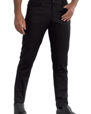 064579 Pantalone Yale Slim Super Stretch nero Isacco | Uomo | 2 Tasche Frontali + 1 Tasca Posteriore | Chiusura con Bottone | 210 gr/m2