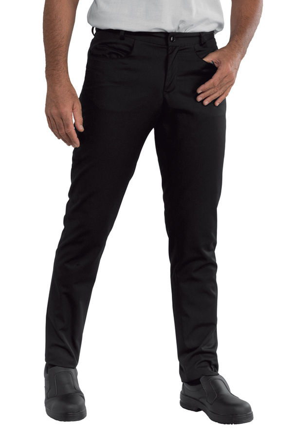 064591 Pantalone Yale Jeresey Milano Nero Isacco | Uomo | 2 Tasche frontali + 1 Posteriore | Chiusura con Elastico | 285 gr/m2