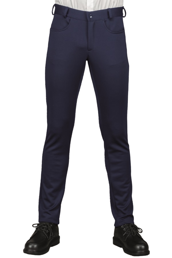 064592 Pantalone Yale Jeresey Milano Blu Isacco | Uomo | 2 Tasche frontali + 1 Posteriore | Chiusura con Elastico | 285 gr/m2
